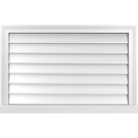 Ekena Millwork Vertical Surface Mount PVC Gable Vent w/ 2"W x 2"H , Brickmould Sill Frame, 34"W x 22"H GVPVE34X2203SN